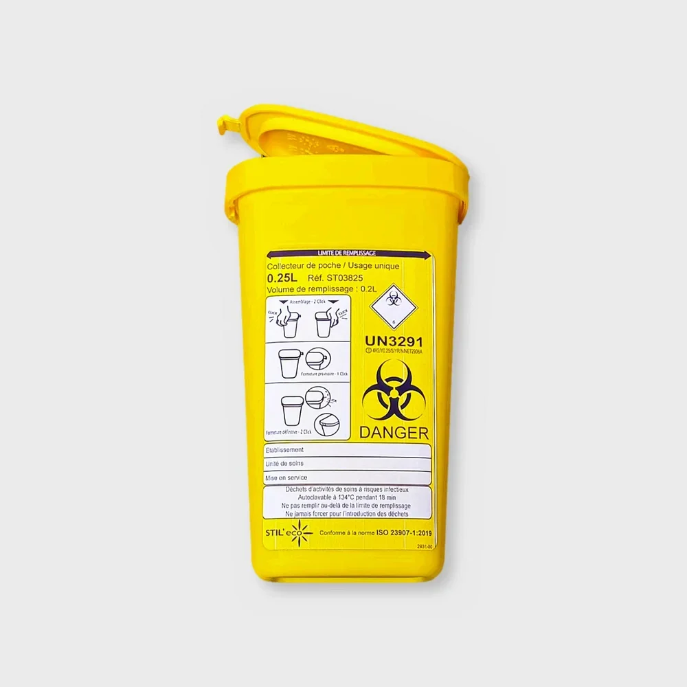 MY PEPTIDES Sharps Bin — 0.25 L Pocket Disposal Container — official product packaging