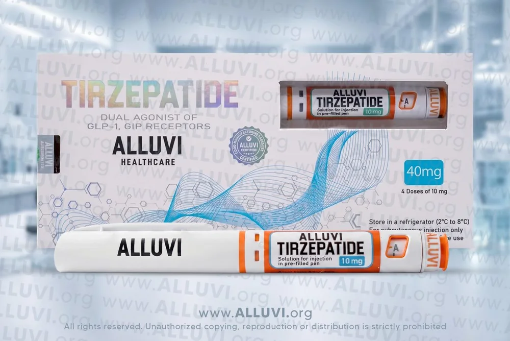 Alluvi Tirzepatide 40mg (R&D Only) — official product packaging