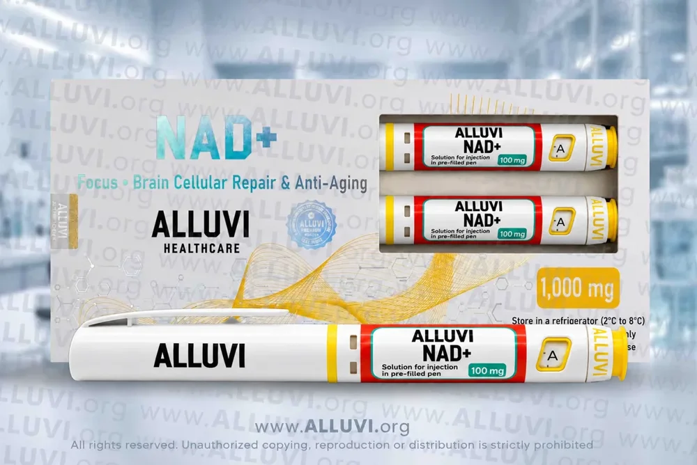 Alluvi NAD+ 1,000mg — official product packaging